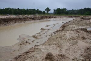 Detention Pond in Houston Texas in poor condition