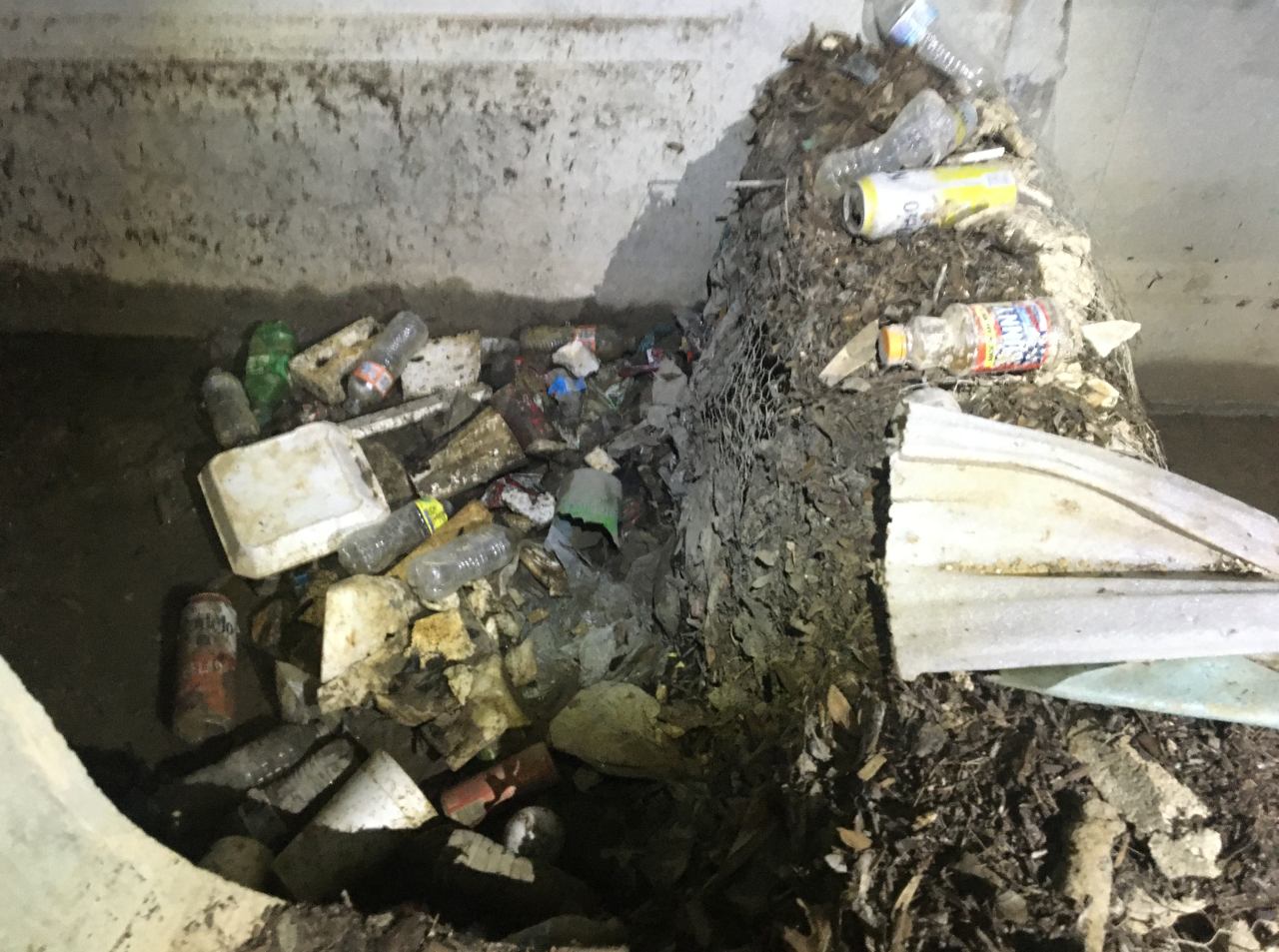 Sediment and Trash Accumulation Inside Underground Detention System