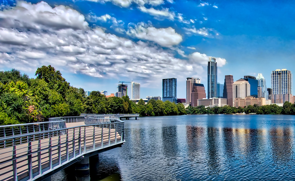 Downtown Austin, Texas skyline over Lady Bird Lake