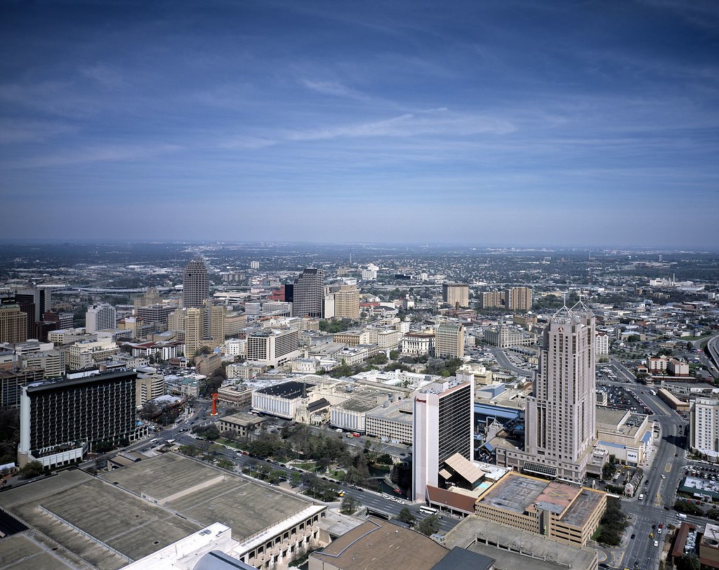 Aerial view of downtown San Antonio, Texas